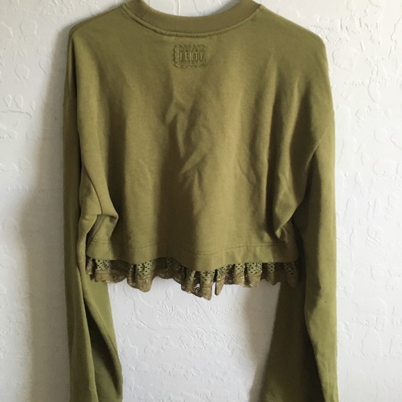 Dark olive laced Fenty long sleeved NWTcropped tee - Picture 5 of 6
